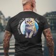 Scottish Fold Katzen Papa Cat Dad Daddy Haustier Freund Mit-Ausschnitt T-Shirt mit Rückendruck Geschenke für alte Männer