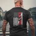 Scuba Diving America Flag Mens Back Print T-shirt Gifts for Old Men