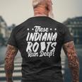 These Indiana Roots Run Deep Hoosier State Pride Men's T-shirt Back Print Gifts for Old Men