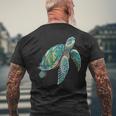 Sea Turtle Beach Lover Ocean Animal Graphic Novelty Womens Men's T-shirt Back Print Gifts for Old Men