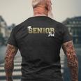 Senior Dad Class Of 2022 Graduate Proud Father Graduation Mens Back Print T-shirt Gifts for Old Men