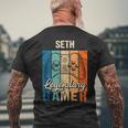 Seth Name Personalised Legendary Gamer Men's T-shirt Back Print Gifts for Old Men