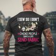 I Sew So I Don't Choke People Sewing Machine Quilting Men's T-shirt Back Print Gifts for Old Men