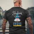 Shalom Gnomes Jewish Hanukkah Blessing Chanukah Lights Men's T-shirt Back Print Gifts for Old Men