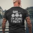 Shhh I'm Doing Math Fitness Gym Weightlifting Workout Tank Top Mens Back Print T-shirt Gifts for Old Men