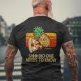 Shhh No One Needs To Know Pineapple Pizza Men's T-shirt Back Print Gifts for Old Men