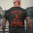 Shot Put Because Running Shot Put Athlete Throwing Men's T-shirt Back Print Gifts for Old Men