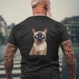 Siamese Cat T-Shirt mit Rückendruck Geschenke für alte Männer