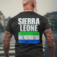 Sierra Leone Flag Map Emblem Men's T-shirt Back Print Gifts for Old Men