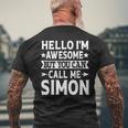 Simon Surname Awesome Call Me Simon Family Last Name Simon Men's T-shirt Back Print Gifts for Old Men