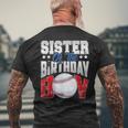 Sister Baseball Birthday Boy Family Baller B-Day Party Men's T-shirt Back Print Gifts for Old Men