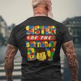 Sister Of The Birthday Boy Building Brick Family Matching Men's T-shirt Back Print Gifts for Old Men
