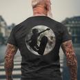 Skateboard Kick Flip Silhouet Fool Moon Skateboarder Men's T-shirt Back Print Gifts for Old Men