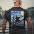 Skateboarding Starry Night Skateboard Van Gogh Men's T-shirt Back Print Gifts for Old Men