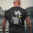 Skeleton Drinking Coffee Gay Pride Skull Lgbt Q Ally Mens Back Print T-shirt Gifts for Old Men