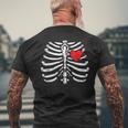Skeleton Heart Rib Cage Halloween V2 Mens Back Print T-shirt Gifts for Old Men