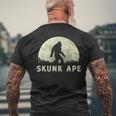 Skunk Ape Bigfoot Moon Silhouette Retro Believe Men's T-shirt Back Print Gifts for Old Men