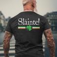 Sláinte Irland Kleeblatt Irische Flagge Lustig Ireland S T-Shirt mit Rückendruck Geschenke für alte Männer