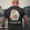 Sleep Avocado Sleep Pyjamas Slavocado Black T-Shirt mit Rückendruck Geschenke für alte Männer