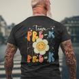 Smile Face First Day Of Team Prek Back To School Groovy Men's T-shirt Back Print Gifts for Old Men