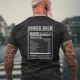 Sober Dad Recovery Nutritional Value Addiction Celebration Mens Back Print T-shirt Gifts for Old Men