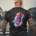 Soccer Player Paint Splash Men's T-shirt Back Print Gifts for Old Men