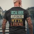 Social Worker Superhero Myth Legend Social Working Work Men's T-shirt Back Print Gifts for Old Men