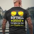 Softball Brother I'm Just Here For The Snacks Retro Men's T-shirt Back Print Gifts for Old Men