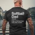 Softball Dad Definition Mens Back Print T-shirt Gifts for Old Men