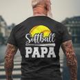 Softball Papa Softball Player Game Day Father's Day Men's T-shirt Back Print Gifts for Old Men
