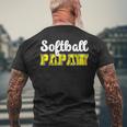 Softball Papaw Of A Softball Player Papaw Men's T-shirt Back Print Gifts for Old Men