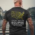 Solar Eclipse 2024 America Totality Path April 8 Usa Map Men's T-shirt Back Print Gifts for Old Men