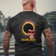 Solar Eclipse 2024 Pig Wearing Solar Eclipse Glasses Men's T-shirt Back Print Gifts for Old Men
