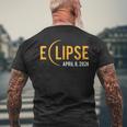 Solar Eclipse 2024 Total Solar Eclipse Phases April 8 2024 Men's T-shirt Back Print Gifts for Old Men