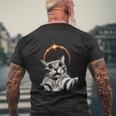 Solar Eclipse 8 April Selfie Cat 2024 Solar Eclipse Men's T-shirt Back Print Gifts for Old Men