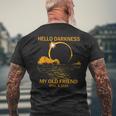 Solar Eclipse April 08 2024 Hello Darkness My Old Friend Men's T-shirt Back Print Gifts for Old Men