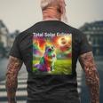 Solar Eclipse Cat Wearing Solar Eclipse Glasses 2024 Men's T-shirt Back Print Gifts for Old Men