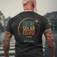 Solar Eclipse Indiana April 8 2024 Total Totality Men's T-shirt Back Print Gifts for Old Men