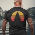 Solitary Pine Tree Sun Vintage Retro Outdoor Graphic Pullover Men's T-shirt Back Print Gifts for Old Men