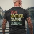 Son Brother Gamer Legend Gaming For Nage Boys Men's T-shirt Back Print Gifts for Old Men
