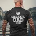 Soon To Be Dad Est 2023 Loading Bar Vintage Retro New Daddy Men's T-shirt Back Print Gifts for Old Men