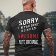 Sorry I'm Too Busy Being An Awesome Auto Mechanic Men's T-shirt Back Print Gifts for Old Men