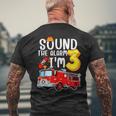 Sound The Alarm I'm 3 3Rd Birthday Fireman Firetruck Boys Men's T-shirt Back Print Gifts for Old Men