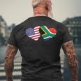 South Africa Usa FlagHeart South African Americans Men's T-shirt Back Print Gifts for Old Men