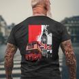 Souvenir London City Bus Vintage Uk Flag British Men's T-shirt Back Print Gifts for Old Men
