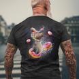 Space Capybara Riding Donut Galaxy Capybaras Men's T-shirt Back Print Gifts for Old Men