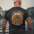 I Like Spiders And Maybe 3 People Spider Lover Men's T-shirt Back Print Gifts for Old Men
