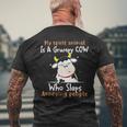 My Spirit Animal Is A Grumpy Cow Who Slaps Annoying People Men's T-shirt Back Print Gifts for Old Men