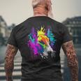 Splash Art Bull Terrier Dog Owner Idea Dog Men's T-shirt Back Print Gifts for Old Men