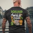 Squad Of The Wild One Zoo Birthday Safari Jungle Animal Men's T-shirt Back Print Gifts for Old Men
